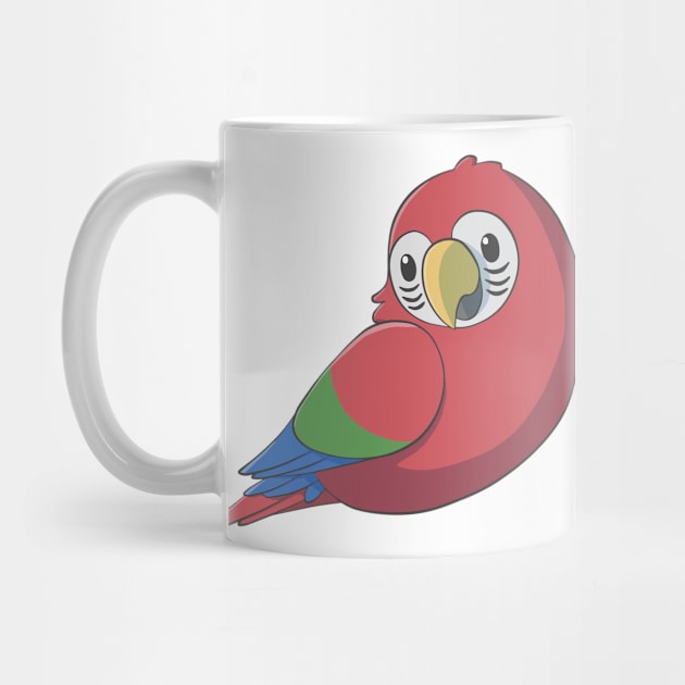 Cute fluffy red and green macaw by AniBeanz